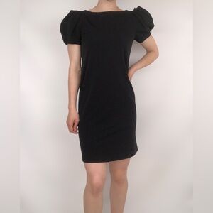 Diane Von Furstenberg Lionel Puff Sleeve‎ Stretch Poplin Dress